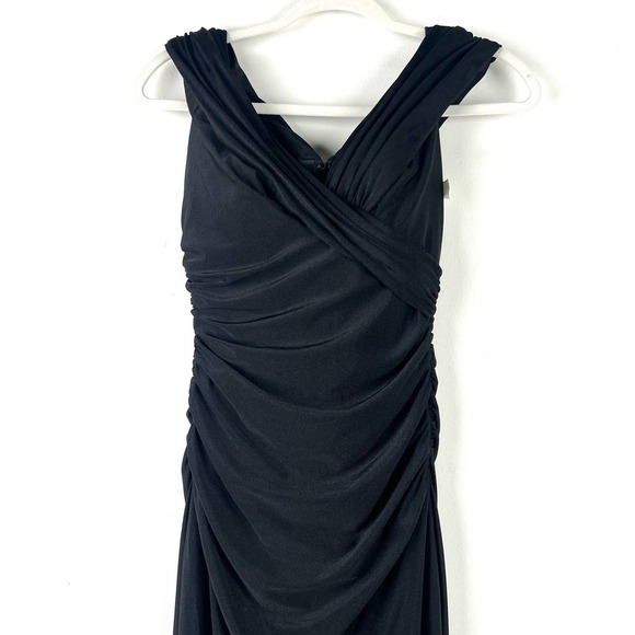 NEW La Femme Off the Shoulder Net Jersey Maxi Dress Size 6 Wedding Gown - Picture 6 of 7